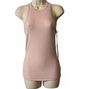 AG Blush Pink Ribbed Racerback Tank Top